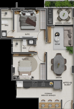 Imagem Apartamento com 2 Quartos à Venda, 63 m² em Bessa - João Pessoa Imagem Apartamento com 2 Quartos à Venda, 63 m² em Bessa - João Pessoa