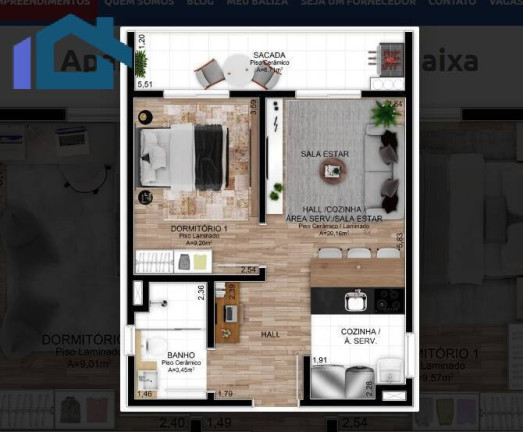 Imagem Apartamento com 1 Quarto à Venda, 44 m² em Santa Cruz - Gravataí