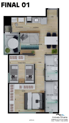Imagem Apartamento com 2 Quartos à Venda, 63 m² em Centro - Cascavel