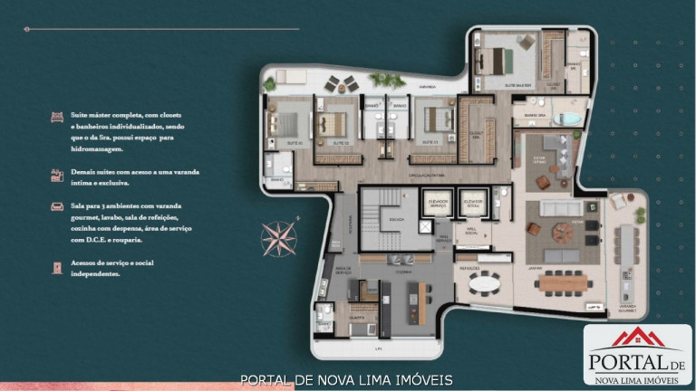 Imagem Apartamento com 4 Quartos à Venda, 377 m² em Vale Do Sereno - Nova Lima Imagem Apartamento com 4 Quartos à Venda, 377 m² em Vale Do Sereno - Nova Lima