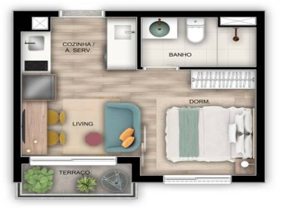 Kitnet com 1 Quarto à Venda, 24 m² em Vila Olímpia - São Paulo