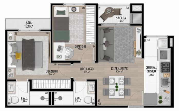 Imagem Apartamento com 2 Quartos à Venda, 43 m² em Centro - Foz Do Iguaçu