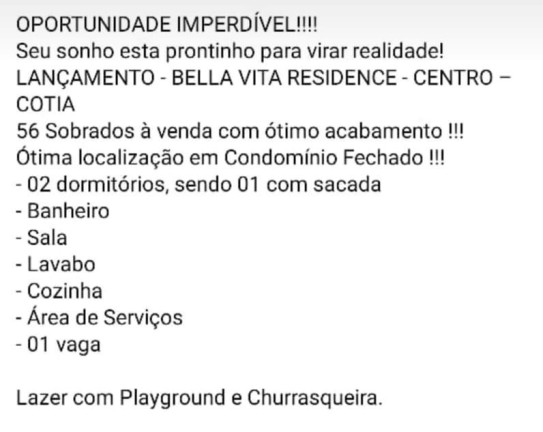Imagem Imóvel com 2 Quartos à Venda, 50 m² em Bela Vita - Cotia Imagem Imóvel com 2 Quartos à Venda, 50 m² em Bela Vita - Cotia