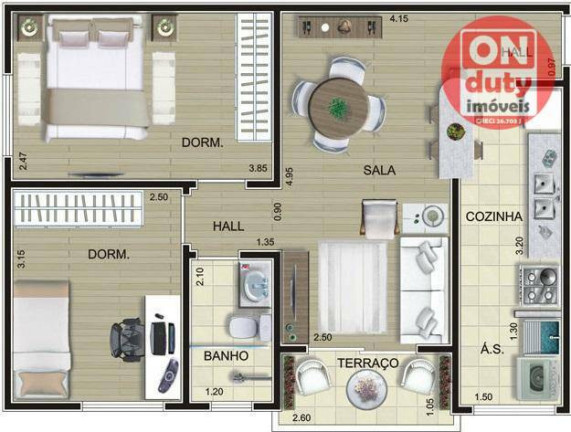 Imagem Apartamento com 2 Quartos à Venda, 60 m² em José Menino - Santos