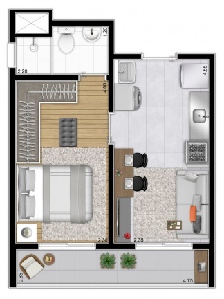 Imagem Apartamento com 1 Quarto à Venda, 37 m² em Mooca - São Paulo Imagem Apartamento com 1 Quarto à Venda, 37 m² em Mooca - São Paulo