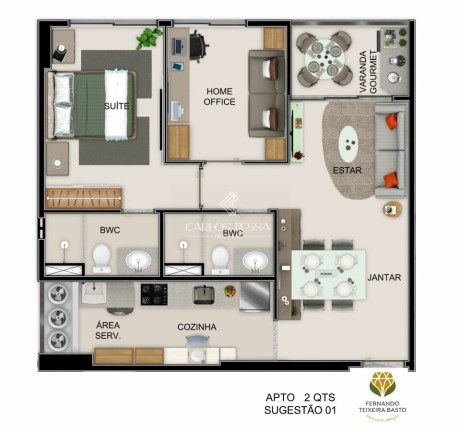 Imagem Apartamento com 2 Quartos à Venda, 53 m² em Graças - Recife Imagem Apartamento com 2 Quartos à Venda, 53 m² em Graças - Recife