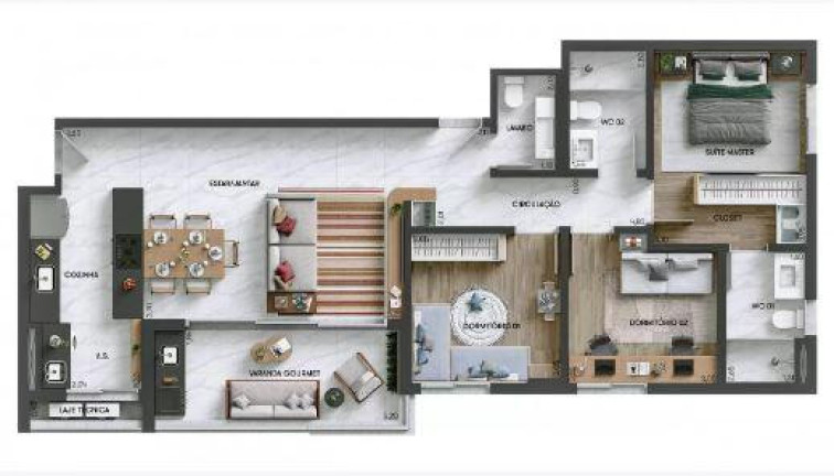 Imagem Apartamento com 3 Quartos à Venda, 110 m² em Edifício Highline Park Planeta - Sorocaba