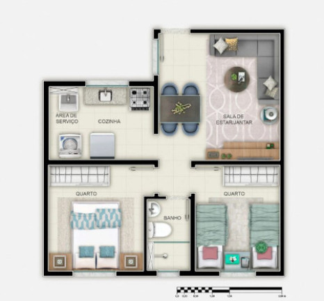 Imagem Apartamento com 2 Quartos à Venda, 44 m² em Betim Industrial - Betim