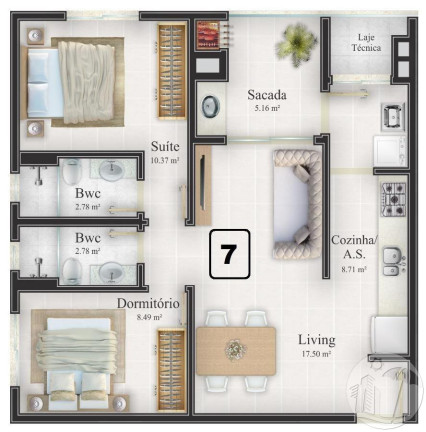 Imagem Apartamento com 2 Quartos à Venda, 63 m² em Itajaí Imagem Apartamento com 2 Quartos à Venda, 63 m² em Itajaí