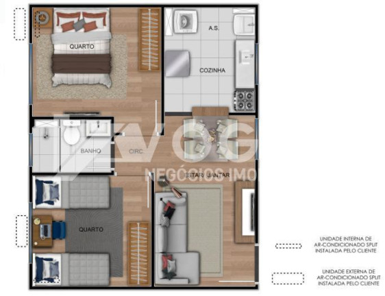 Imagem Apartamento com 2 Quartos à Venda, 45 m² em Rondônia - Novo Hamburgo Imagem Apartamento com 2 Quartos à Venda, 45 m² em Rondônia - Novo Hamburgo