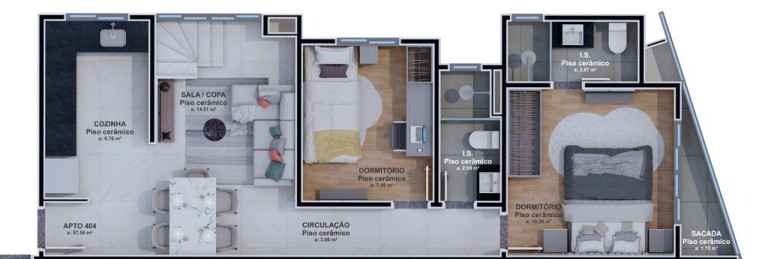 Imagem Apartamento com 2 Quartos à Venda, 60 m² em Hauer - Curitiba