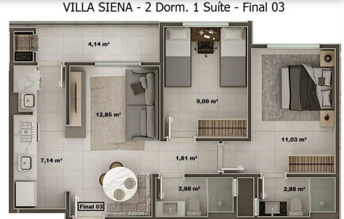 Imagem Apartamento com 2 Quartos à Venda, 62 m² em Vargem Grande - Florianópolis