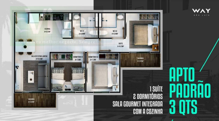 Imagem Apartamento com 2 Quartos à Venda, em Turu - São Luís Imagem Apartamento com 2 Quartos à Venda, em Turu - São Luís