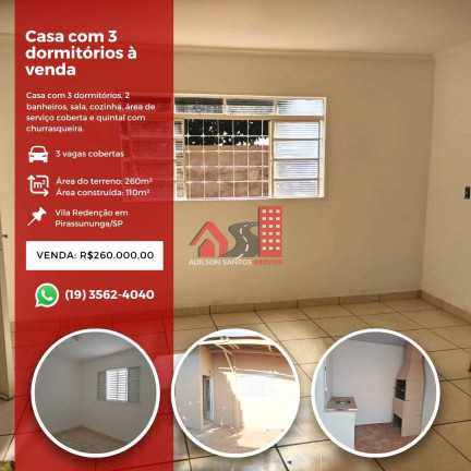 Imagem Casa com 3 Quartos à Venda, 260 m² em Vila Redenção - Pirassununga Imagem Casa com 3 Quartos à Venda, 260 m² em Vila Redenção - Pirassununga