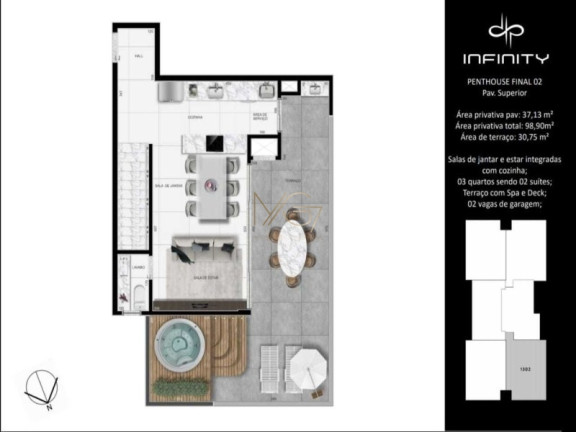 Imagem Cobertura com 3 Quartos à Venda, 107 m² em Centro - São José Dos Pinhais