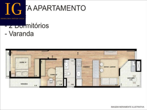 Imagem Apartamento com 2 Quartos à Venda, 53 m² em Parque Das Nações - Santo André