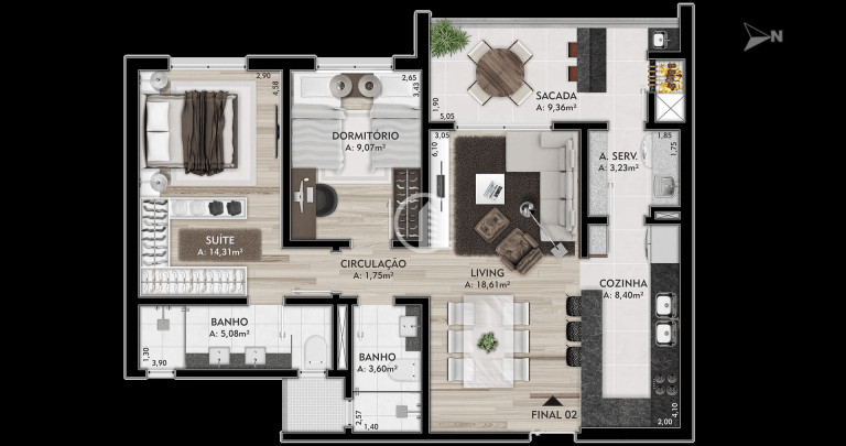 Imagem Apartamento com 2 Quartos à Venda, 85 m² em Panazzolo - Caxias Do Sul