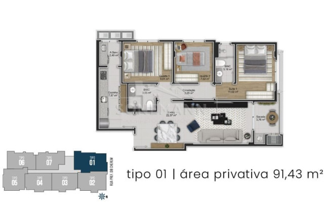 Imagem Apartamento com 2 Quartos à Venda, 79 m² em Capoeiras - Florianópolis