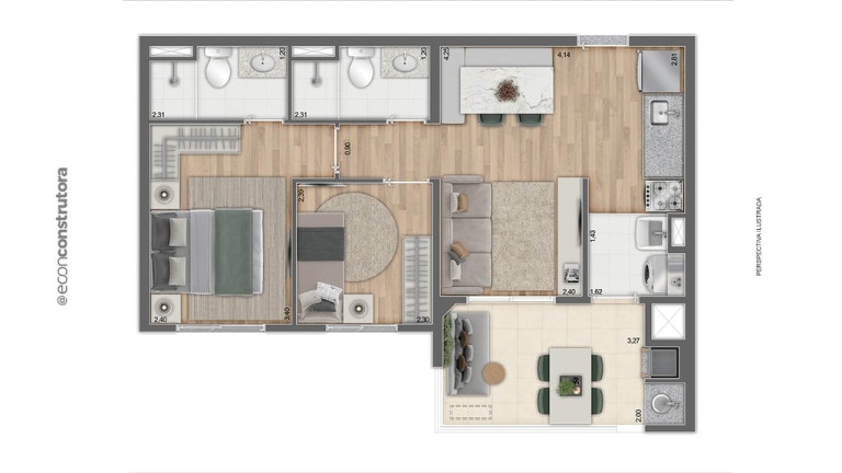 Imagem Imóvel com 2 Quartos à Venda, 54 m² em Vila Guilhermina - São Paulo