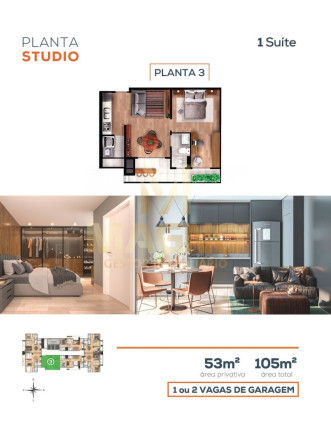 Imagem Apartamento com 1 Quarto à Venda, 53 m² em Coqueiral - Cascavel
