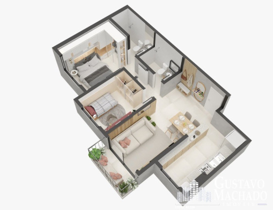 Imagem Imóvel com 2 Quartos à Venda, 43 m² em São Luís - Volta Redonda