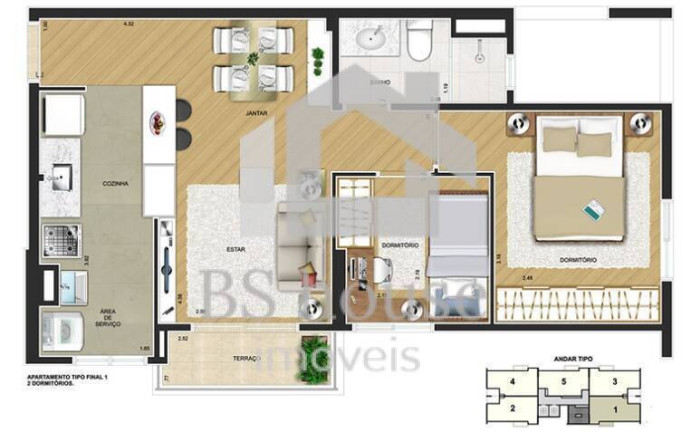 Imagem Apartamento com 2 Quartos à Venda, 47 m² em Sacadura Cabral - Santo André