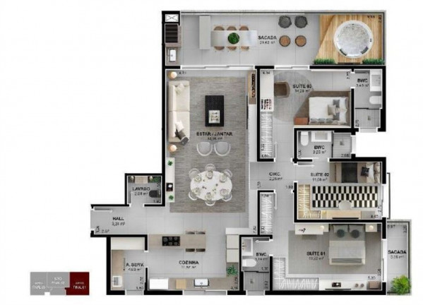 Imagem Imóvel com 3 Quartos à Venda, 163 m² em João Paulo - Florianópolis