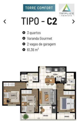Imagem Apartamento com 3 Quartos à Venda, 61 m² em São Mateus - Juiz De Fora Imagem Apartamento com 3 Quartos à Venda, 61 m² em São Mateus - Juiz De Fora