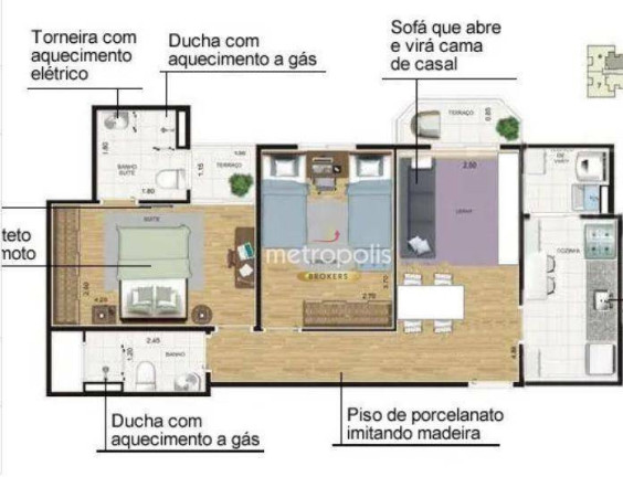 Imagem Apartamento com 2 Quartos à Venda, 63 m² em Barcelona - São Caetano Do Sul