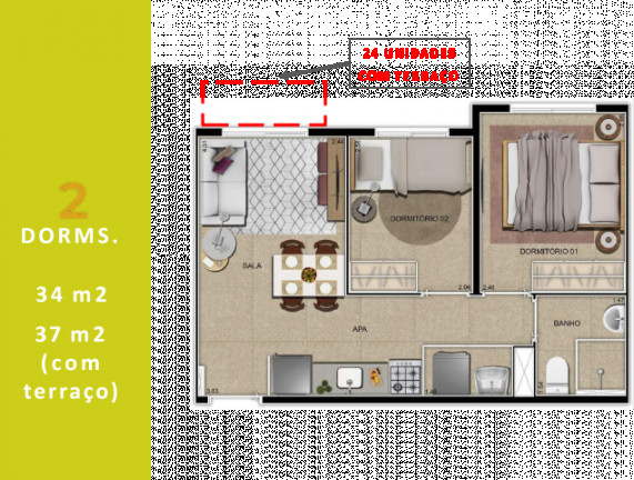 Imagem Apartamento com 2 Quartos à Venda, 34 m² em Barra Funda - São Paulo Imagem Apartamento com 2 Quartos à Venda, 34 m² em Barra Funda - São Paulo