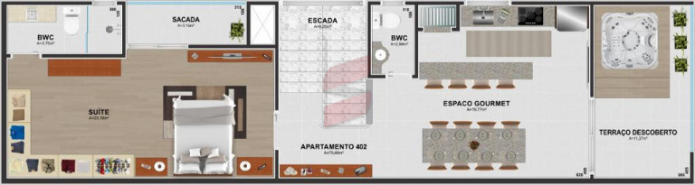 Imagem Cobertura com 3 Quartos à Venda, 176 m² em Centro - Pinhais