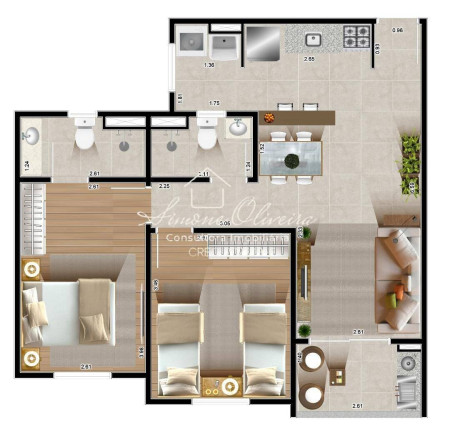 Imagem Apartamento com 2 Quartos à Venda, 62 m² em Residencial Novo Horizonte - Taubaté Imagem Apartamento com 2 Quartos à Venda, 62 m² em Residencial Novo Horizonte - Taubaté
