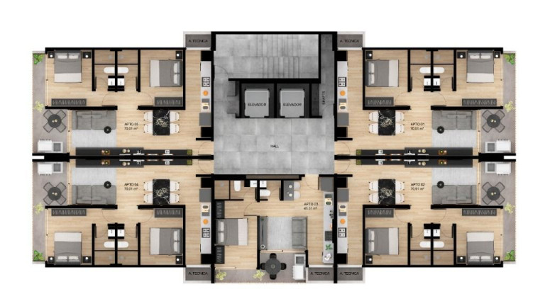 Imagem Apartamento com 2 Quartos à Venda, 70 m² em Canto Do Forte - Praia Grande