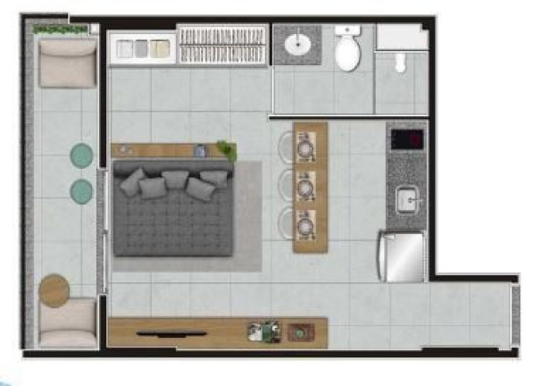 Imagem Studio com 1 Quarto à Venda, 24 m² em Campo Belo - São Paulo
