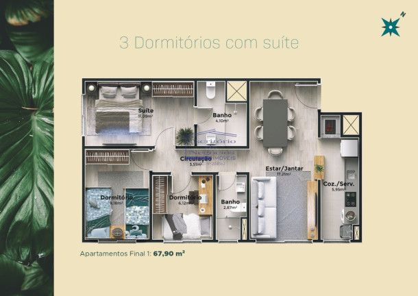 Imagem Imóvel com 3 Quartos à Venda, 67 m² em Cristal - Porto Alegre Imagem Imóvel com 3 Quartos à Venda, 67 m² em Cristal - Porto Alegre