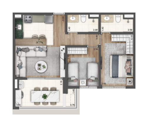 Imagem Apartamento com 2 Quartos à Venda, 65 m² em Chácara Inglesa - São Paulo