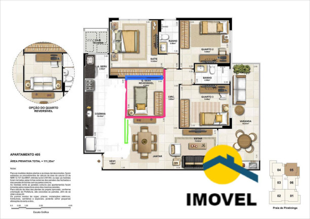 Imagem Apartamento com 3 Quartos à Venda, 111 m² em Piratininga - Niterói Imagem Apartamento com 3 Quartos à Venda, 111 m² em Piratininga - Niterói