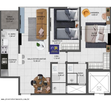 Imagem Imóvel com 2 Quartos à Venda, 64 m² em Praia De Itaparica - Vila Velha