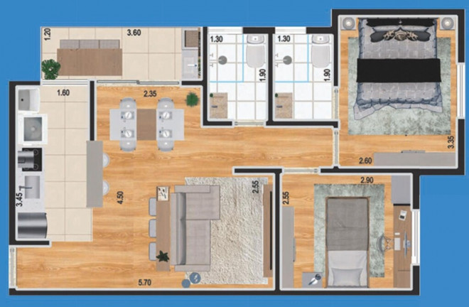 Imagem Imóvel com 2 Quartos à Venda, 54 m² em Utinga - Santo André Imagem Imóvel com 2 Quartos à Venda, 54 m² em Utinga - Santo André