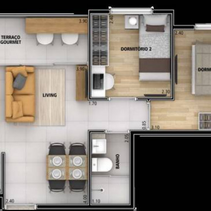 Imagem Apartamento com 100 Quartos à Venda, 1 m² em Carandiru - São Paulo
