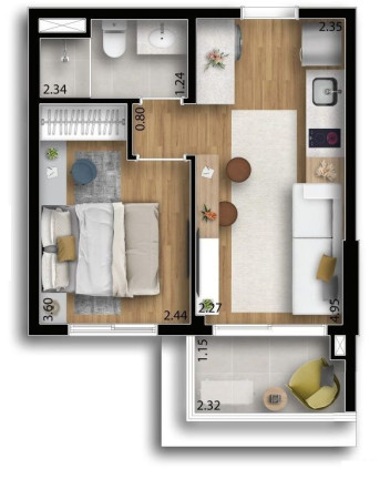 Imagem Apartamento com 2 Quartos à Venda, 44 m² em Centro - Osasco