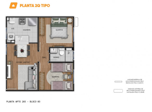 Imagem Apartamento com 2 Quartos à Venda, 40 m² em Jardim Karolyne - Votorantim