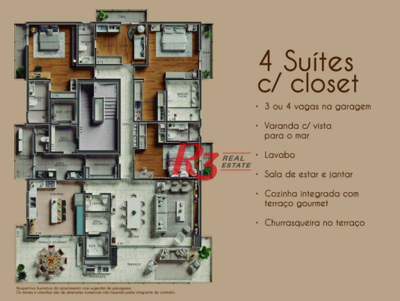 Imagem Apartamento com 4 Quartos à Venda, 295 m² em Ponta Da Praia - Santos