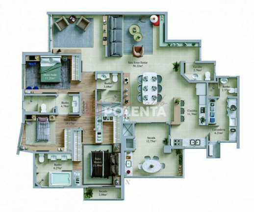 Imagem Apartamento com 3 Quartos à Venda, 167 m² em Centro - Criciúma