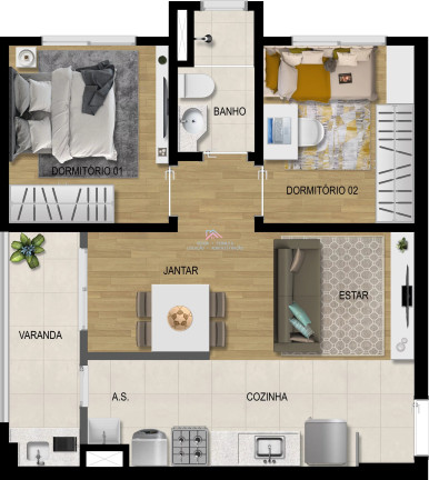 Imagem Apartamento com 2 Quartos à Venda, 53 m² em Jardim Carolina - Jundiaí Imagem Apartamento com 2 Quartos à Venda, 53 m² em Jardim Carolina - Jundiaí