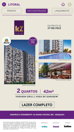 Apartamento com 2 Quartos à Venda, 42 m² em Jabaquara - Santos