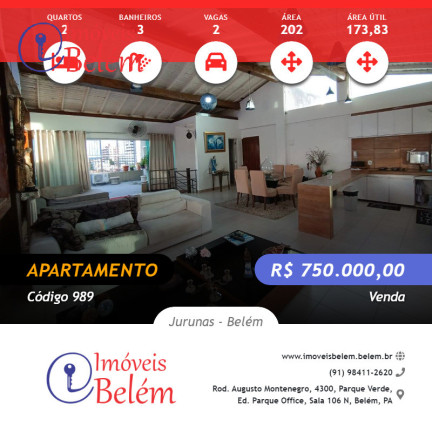 Imagem Apartamento com 2 Quartos à Venda, 173 m² em Jurunas - Belém