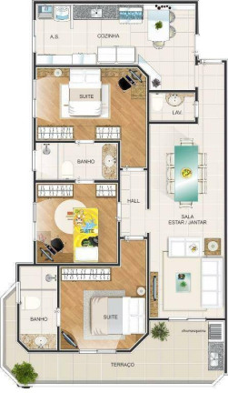 Imagem Apartamento com 3 Quartos à Venda, 100 m² em Canto Do Forte - Praia Grande Imagem Apartamento com 3 Quartos à Venda, 100 m² em Canto Do Forte - Praia Grande