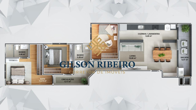 Imagem Apartamento com 2 Quartos à Venda, 71 m² em Tabuleiro - Camboriú