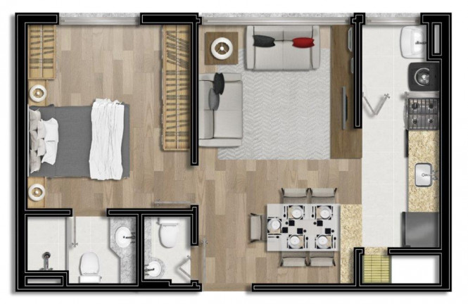 Imagem Apartamento com 1 Quarto à Venda, 34 m² em Bom Fim - Porto Alegre